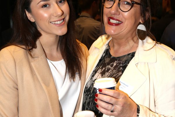 Geelong Young Professionals breakfast at Presidents Room, Geelong Football Club.Topic ,Future of Working in Geelong. Sabrina Krzywdzinski and Roxie Bennett of Plan It Roxie. Picture: Mike Dugdale