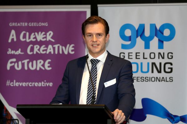 Geelong Young Prefessionals Clever and Creative Future Geelong breakfast at Presidents Room, GMHBA Stadium. Picture: Mike Dugdale