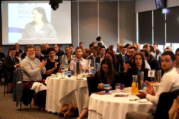Geelong Young Prefessionals Clever and Creative Future Geelong breakfast at Presidents Room, GMHBA Stadium. Picture: Mike Dugdale